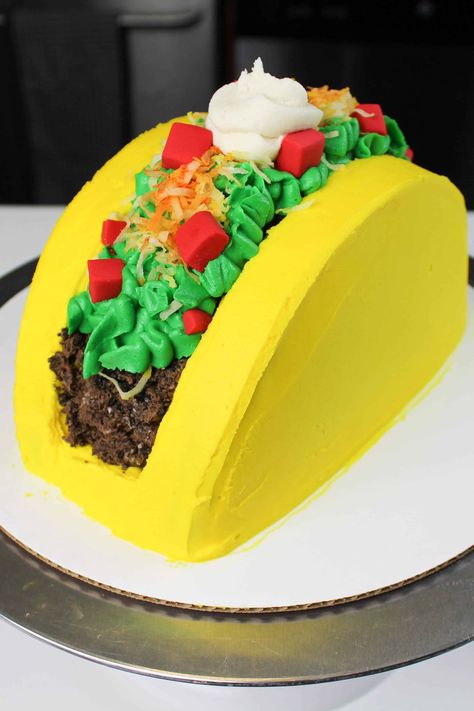 Taco Cake, Taco Party, Cake Layers, Easy Taco, Birthday Cake Recipe, Baking Project, Chocolate Buttercream, Orange Recipes, Cake Images