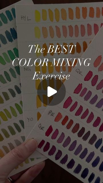 Jackie Hernandez on Instagram: "👆This is how you learn color mixing 👆Watch the full tutorial on my YouTube channel. A huge thanks to @sarahburnsstudio for introducing me to this method. It’s one of three color charts I recommend for watercolor beginners that want to improve their color mixing skills. Check out the full video at the ✨link in my bio✨" Poster Color Mixing Chart, Poster Colour Mixing Chart, Watercolor Mixing Chart, Oil Paint Color Mixing Chart, Primary Colors Mixing Chart, Mixing Watercolors Color Charts, Paint Mixing Chart Primary Colors, Color Mixing Chart, Watercolor Mixing