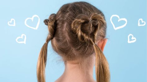 Whacky Hair Day, Lola Hair, Valentines Hairstyles, Gymnastics Hair, Wedding Hair Half, Wacky Hair Days, Valentine Hair, Wacky Hair, Pigtail Hairstyles