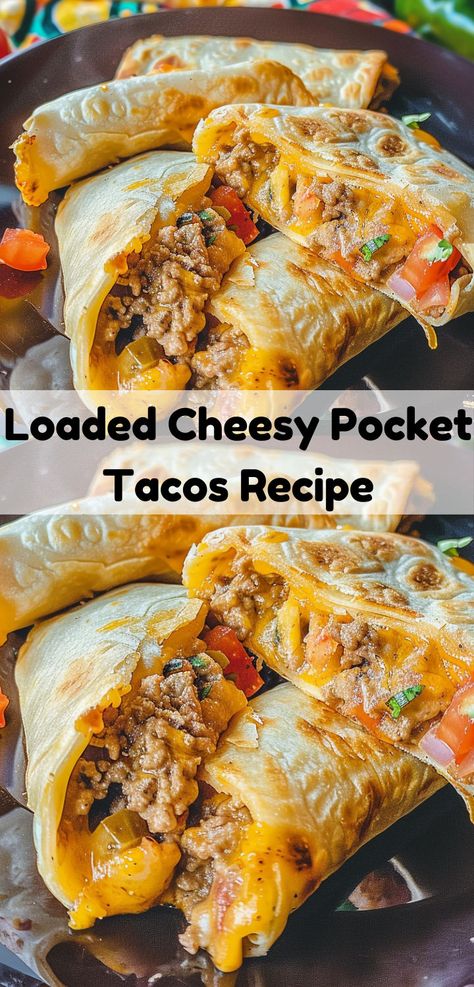 Looking for easy dinner recipes? Our Loaded Cheesy Pocket Tacos are perfect! This dinner idea combines the best of cheesy tacos with healthy ingredients, making it a great family meal. Pocket Tacos, Taco Pockets, Easy Taco Recipes, Taco Dinner, Tacos Beef, Taco Recipes, Family Meal, Dinner Idea, Mexican Dishes