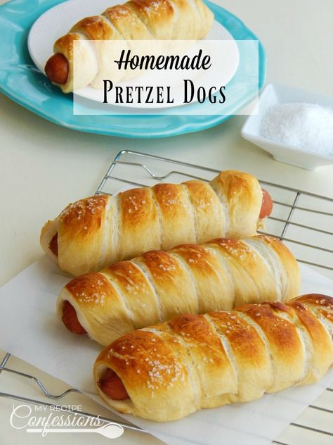 Homemade Pretzel Dogs, Pretzel Dogs Recipe, Pretzel Dog, Everybody Always, Field Meals, Homemade Pretzel, Pretzel Dogs, Dogs Are The Best, Homemade Pretzels