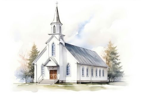 Church Illustration, Random Products, One Point Perspective, Church Pictures, Point Perspective, Watercolor Plants, Perspective Drawing, Super Ideas, Architecture Building