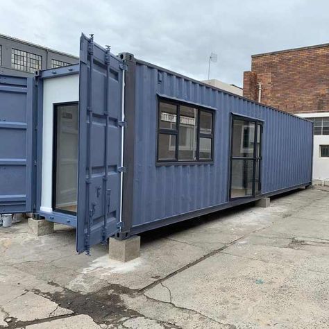 40ft Prefab Container House Luxury Design Black With Bathroom Living Room For Home Use - Buy Home Use Container House,Mobile Container House Product on Alibaba.com Cabin Container, Container Homes For Sale, Prefab Buildings, Portable Cabins, 40ft Container, Men Cave, World Of Possibilities, Container Office, Shipping Container Home