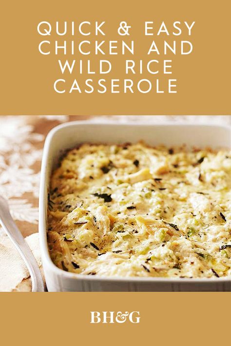 Easy Chicken Dinner Casserole, Chicken Dinner Casserole, Rice Casserole Dishes, Chicken And Wild Rice Casserole, Chicken Wild Rice Casserole, Wild Rice Recipes, Easy Chicken Dinner, Wild Rice Casserole, Easy Chicken And Rice