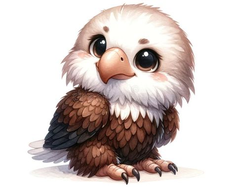 Photo about watercolor cute Bald Eagle isolated on white background,generative ai. Image of beak, beauty, cute - 302980097 Cute Eagle Drawing, Animal Clipart Free, Cute Eagle, Eagle Cartoon, Carnivorous Animals, Illustration Animals, Aigle Royal, Bird Cute, Animal Outline