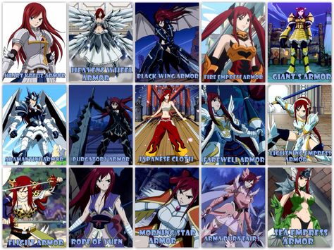 Erzas transformations Erza Scarlet Armor, Ezra Scarlet, Fallout Power Armor, Erza Scarlett, Fairy Tail Erza Scarlet, Fairy Tail Pictures, Fairy Tail Girls, Alphonse Elric, Fairy Tail Guild