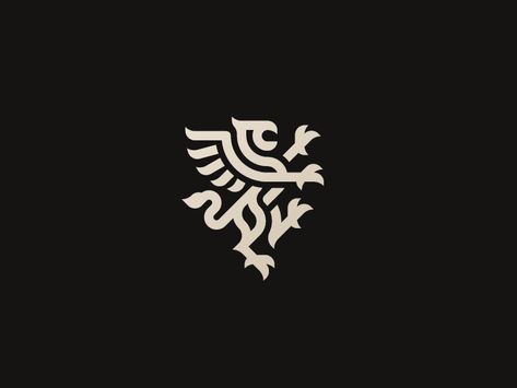 Gryphon by Andrew Korepan on Dribbble Griffin Logo Design, Devil Logo, Griffin Logo, Lion Icon, Fantasy Logo, Logo Luxury, A Logo Design, Lion Art, Logo Design Ideas