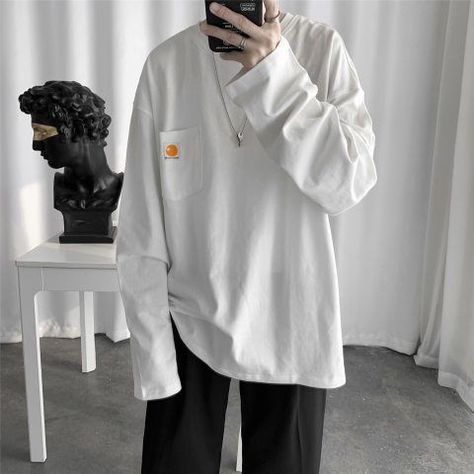 Korean Outfits Men, Outfit Korean, Korean Casual Outfits, Tomboy Style Outfits, Aesthetic Boy, Men Fits, Tomboy Fashion, Casual T Shirt, Casual T Shirts