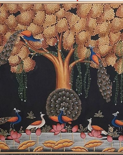 Pichwai Art, Pichwai Painting, Tree Of Life Painting, Interior Artwork, Peacock Painting, Pichwai Paintings, Indian Folk Art, Madhubani Painting, Indian Paintings