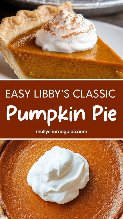 Indulge in the perfect dessert for the holiday season with Libby's Classic Pumpkin Pie. This iconic recipe has been a favorite for generations, featuring a rich and creamy filling spiced with cinnamon, cloves, and nutmeg, all baked to perfection in a flaky pie crust. Whether you're hosting a family gathering or simply craving a taste of nostalgia, this pumpkin pie is sure to delight your taste buds. Pumpkin Pie Recipe Natashas Kitchen, Libby’s New Pumpkin Pie Recipe, Double Crust Pumpkin Pie, Pumpkin Pie Libby Recipe, Pumpkin Pie Recipe With Store Bought Crust, Vanilla Pumpkin Pie, Pumpkin Pie Recipe Store Bought Crust, Pumpkin Pie Using Pumpkin Pie Spice, Pumpkin Pie Using Canned Pumpkin