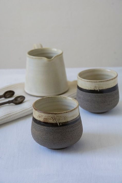 Small Ceramic Cups Coffee Cups Without Handles Yellow Hay Stone Wear Dishes, Mugs Without Handles, Rustic Dishes, Espresso Cups Ceramic, Ceramic Salad Bowl, Clay Cup, Earthenware Pottery, Rustic Pottery, Yellow Ceramics