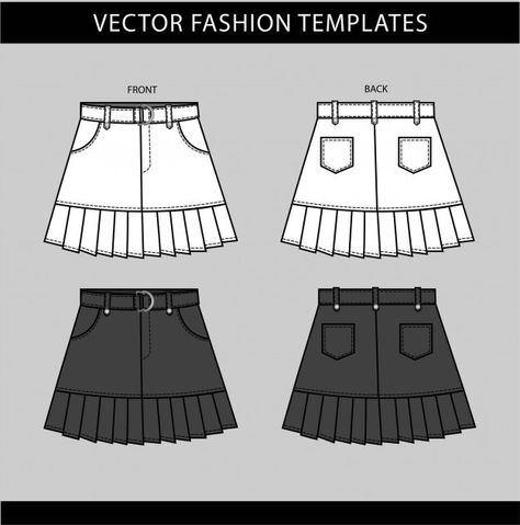 Pleated mini skirt fashion flat sketch t... | Premium Vector #Freepik #vector #woman #beauty #clothes #lady Designer Mini Skirt, Flat Sketch Template, Pleats Fashion, Fashion Flat Sketch, Flat Skirt, Sketch Template, Mini Skirt Fashion, Fashion Drawing Tutorial, Flat Sketches