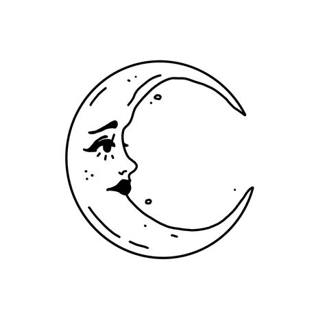 Crescent Moon Face Drawing, Moon Tattoo Minimalist, Fine Line Moon Tattoo, Feminine Moon Tattoo, Art Flash Tattoo, Venus Tattoo, Promise Tattoo, Tattoos Hand, Bestie Tattoo