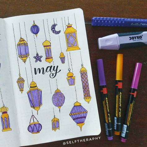 May Bullet Journal Cover, May Cover Page, Bullet Journal Cover Page Ideas, Journal Cover Page Ideas, Ramadan Vibes, Cover Page Ideas, Journal Cover Page, May Bullet Journal, Bullet Journal Cover