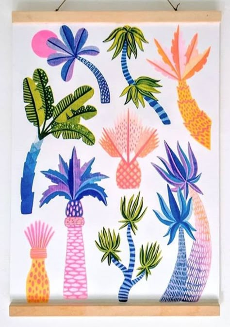 Tropical Tree Illustration, Palm Tree Illustration Design, Tropical Trees Illustration, Palm Graphic Design, Abstract Tree Illustration, Palmtrees Illustration, Palms Drawing, Coconut Tree Illustration, Palms Illustration