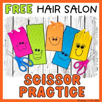 Hair Salon Scissor Practice Teaching Resources | TPT Hair Salon Scissor Practice, Scissor Skills Preschool, Preschool Fine Motor Skills, Preschool Resources, Preschool Fine Motor, Scissor Cut, Alphabet Matching, Hair Strands, Kindergarten Centers