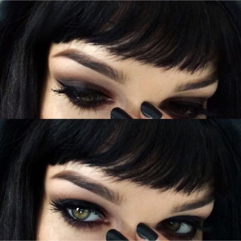 A Woman, Lashes, Makeup, Black, Make Up