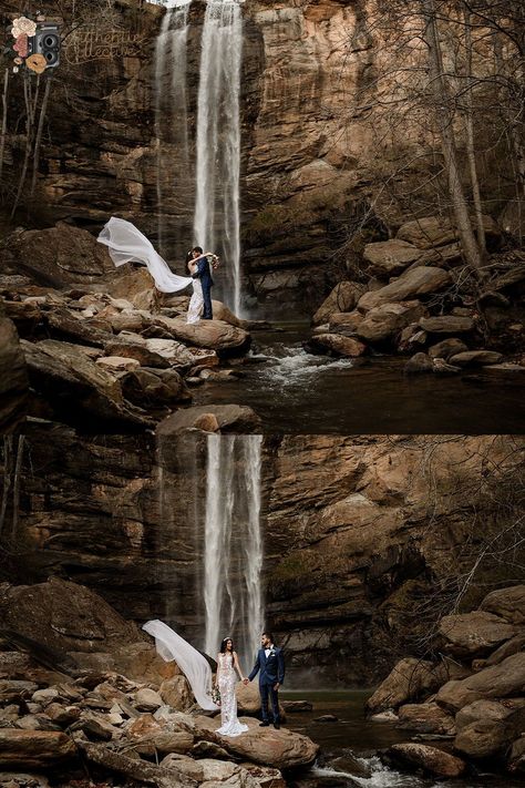 Waterfall Venue Wedding, Toccoa Falls Wedding, Waterfall Wedding Ceremony, Waterfall Shoot, Toccoa Falls, Bushkill Falls, Waterfall Engagement, Hand Fasting, Waterfall Wedding