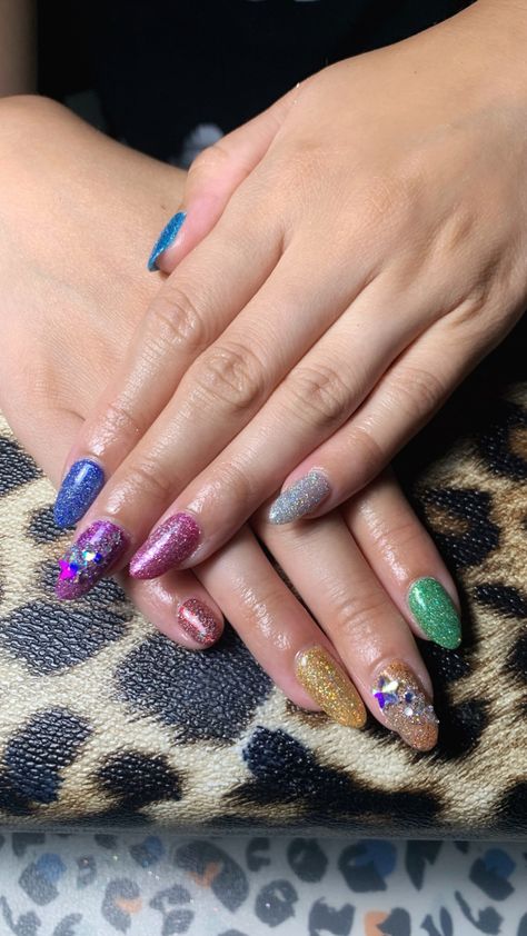 @juliettecapulet__ is ready for @abbavoyage 🪩✨⚡️! Soak Off Removal + @abba inspired Disco Gel Manicure yesterday using @cndworld Shellac + @lovelecente Holographic Glitters + @magpie_beauty Flash Glitters + @crystalprade1 @preciosa_official Crystal Faerie Unicorn Tears + Zodiac Star Gems 💫✨ Book this Service “Soak Off Gel + Gel Manicure (2-3 Week Gel Colour - Vegan Friendly) link in bio 😎 Nail Art Charged Separately (Tier 1 for Glitter, Tier 2 for Gems) Prepped with @personailityuk tools 🖤 Abba Inspired Nails, Abba Nails, Unicorn Tears, Nail Work, Nails Inspired, Tier 1, Inspired Nails, Soak Off Gel, Holographic Glitter