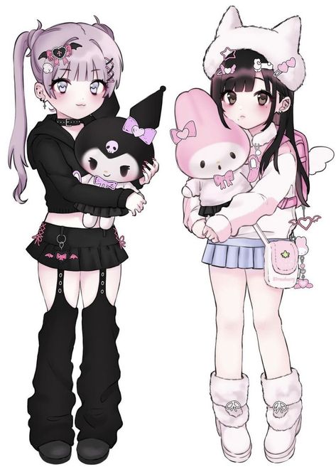 Kuromi Friends, Kuromi Human, Oc Illustration, Sanrio Mymelody, Character Designing, Pink Wallpaper Hello Kitty, Barbie Playsets, Walpaper Hello Kitty, Cute Sketches