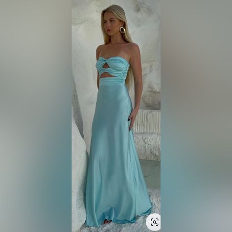 Greek Prom Dress Goddesses, Tiffany Prom Dress, Long Simple Prom Dress, Aqua Hoco Dress, Silk Prom Dress Light Blue, Cyan Prom Dresses, Light Blue Satin Dress For Prom Season, Blue Silk Prom Dress, Good Prom Dress