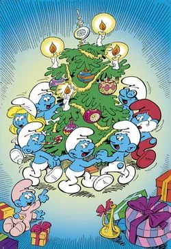 Smurfs Christmas, The Smurfs Cartoon, Smurfs Cartoon, Smurfs Drawing, Brainy Smurf, Smurf Village, Christmas Cartoon Characters, Papa Smurf, The Smurfs