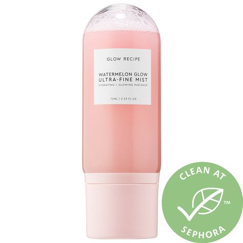 Watermelon Glow Ultra-Fine Mist - Glow Recipe | Sephora The Glow Recipe, Preppy Skin Care, Fridge Essentials, Glow Recipe Watermelon, Pokemon A, Watermelon Glow, Products For Acne, Face Spray, Hydrating Mist