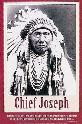 Let me be a free man, free to travel, free to stop, free to work, free to trade where I choose, free to choose my own teachers, free to follow the religion of my fathers, free to think and talk and act for myself...   - Chief Joseph, 1879  Chief Joseph  1840 - 1904 Native American Knowledge, Lakota Indians, Blackfoot Indian, Chief Joseph, Free Man, Indian Territory, Travel Free, Indian Quotes, Native American Images