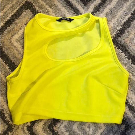 Neon Crop Top, Fuzzy Hoodie, Tops Shein, Tie Front Cardigan, Pink Crop Top, Yellow Top, Going Out Tops, Cami Crop Top, Crop Top Blouse