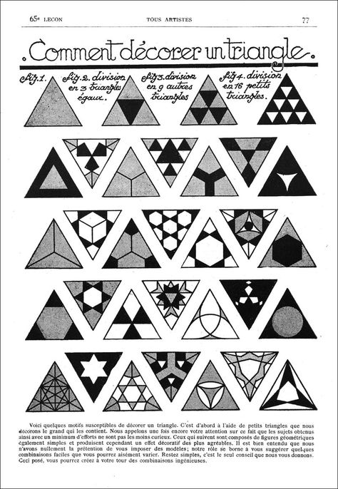 Triangles Triangle Art, Zen Tangle, French Pattern, Doodle Inspiration, Mandala Design Pattern, Tangle Art, Tangle Patterns, Art Magazine, Zentangle Drawings