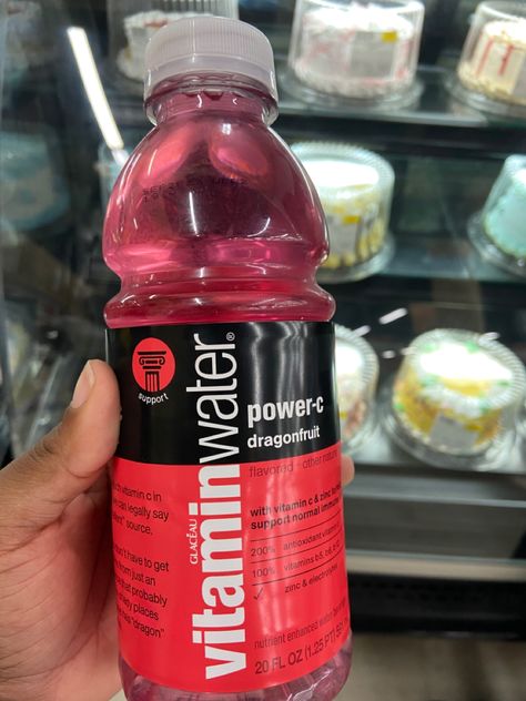 Dragon fruit flavor vitamin water #water #vitaminwater #vitamins #healthy Vitamin Water Dragonfruit, Vitamin Water Aesthetic, Dragon Fruit Vitamin Water, Goat Products, Vitamin Drink, Spooky Basket, Birthday Makeup Looks, Juice Packaging, Water Aesthetic