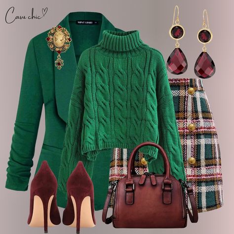 My favourite office look today💚💚 Link in my story 💚💚💚 Outfit created by @casu_chic My Amazon storefront… | Instagram Christmas Wardrobe, Xmas Outfits, Mommy Outfits, Scarf Women Fashion, Fall Winter Wardrobe, Amazon Storefront, Office Look, Green Outfit, Curvy Girl Fashion