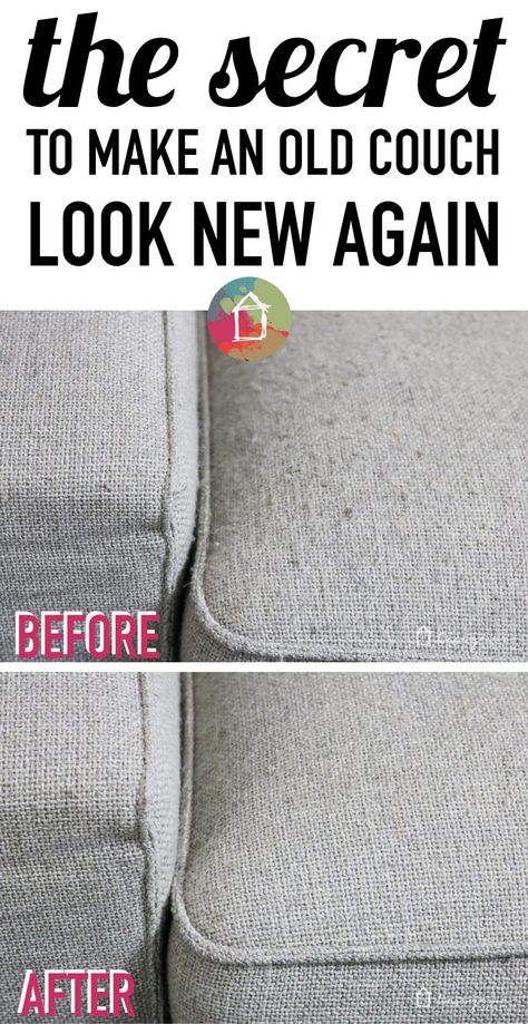 WHOA! I never dreamed it could be so easy to make a new couch look new again. This is amazing, quick and super inexpensive. I can't wait to try it. Couch Cleaning, Old Couch, Cleaning Painted Walls, Clean Couch, Clean Sofa, Glass Cooktop, Couch Fabric, Deep Cleaning Tips, Furniture Couch