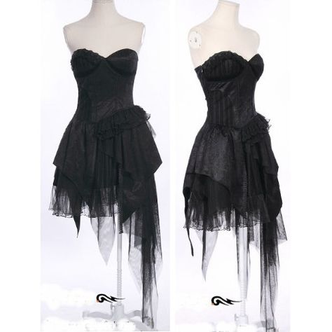 Emo Prom, Layered Ruffle Skirt, Rock Clothing, Corset Dresses, Clothing Art, Style Steampunk, Emo Dresses, Halloween Vampire, Punk Emo