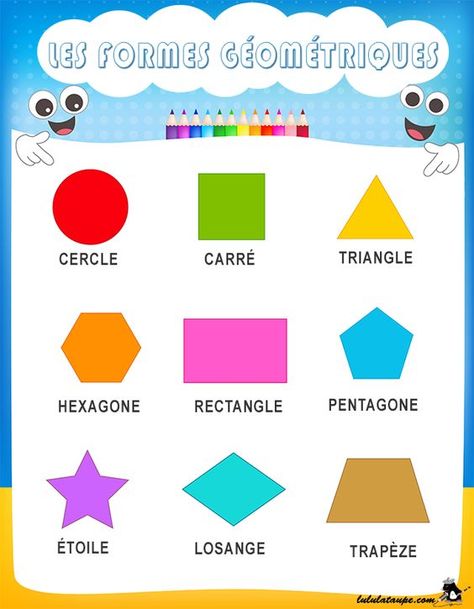 Les formes géométriques - Lulu la taupe, jeux gratuits pour enfants French Preschool Activities, Play School Activities, Kids Learning Numbers, French Flashcards, Basic French Words, Teaching Shapes, French Teaching Resources, French Education, Made To Measure Blinds