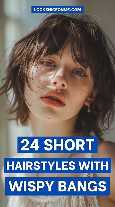 Read on to discover the perfect short hairstyle with wispy bangs for you and learn how to keep it looking fresh and fabulous. Hairstyles With Wispy Bangs, Wispy Hair, Edgy Pixie Cuts, Choppy Bob, Sleek Bob, Aubrey Plaza, Wispy Bangs, Round Face Haircuts, Haircuts With Bangs