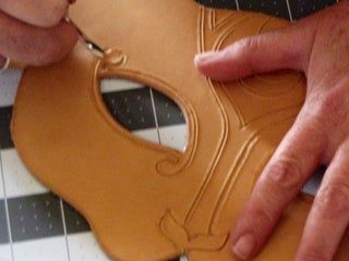 Sculpted Leather Mask Tutorial : 9 Steps (with Pictures) - Instructables Diy Leather Mask, Leather Artist, Mask Maker, Diy Leather Bracelet, Mask Tutorial, Sharpie Marker, Leather Mask, Leather Projects, Leather Pieces