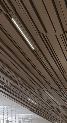 Metal Panel Ceiling, Architecture Ceiling, Panel Ceiling, Atrium Design, Ceiling Finishes, Ceiling System, Ceiling Detail, Ceiling Treatments, Lobby Design