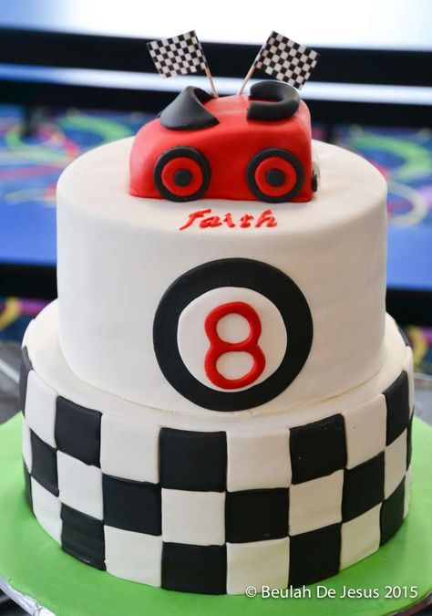 How cool is this race car birthday party cake! See more party planning ideas at CatchMyParty.com! 18th Ideas, Ferrari Party, Red Race Car, Go Cart, Cars Birthday Cake, Red Race, Truck Cakes, Race Car Birthday Party, Car Party