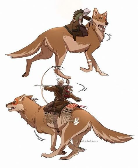 Big Wolf Drawing, Fantasy Animal People, Dire Wolves Art, Riding Dog Fantasy Art, Bear Dragon Hybrid, Human Wolf Character Design, Wolf Hybrid Human, Wolf Human Hybrid, Wolf Oc Human