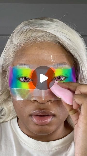 Glow In Dark Makeup Ideas, Eye Makeup Rave, Unicorn Face Makeup, Neon Skeleton Makeup, Easy Unicorn Makeup, Face Paint Makeup Looks, Crazy Makeup Looks Creative, Mha Makeup, Crazy Makeup Ideas