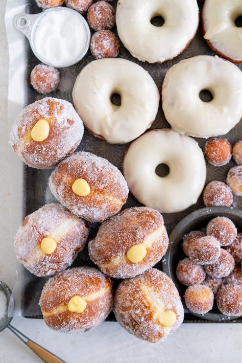 Brioche Doughnuts, Cloudy Kitchen, Brioche Dough, Pastry Cream Filling, Glazed Doughnuts, Honey Glazed, Fried Dough, Pastry Cream, Dessert Pictures