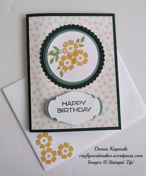 Stampin Up Vine Design, Happy Birthday Donna, Vine Design, Flowering Vines, Folded Cards, Vines, Envelope, Stamp Set, Card Stock