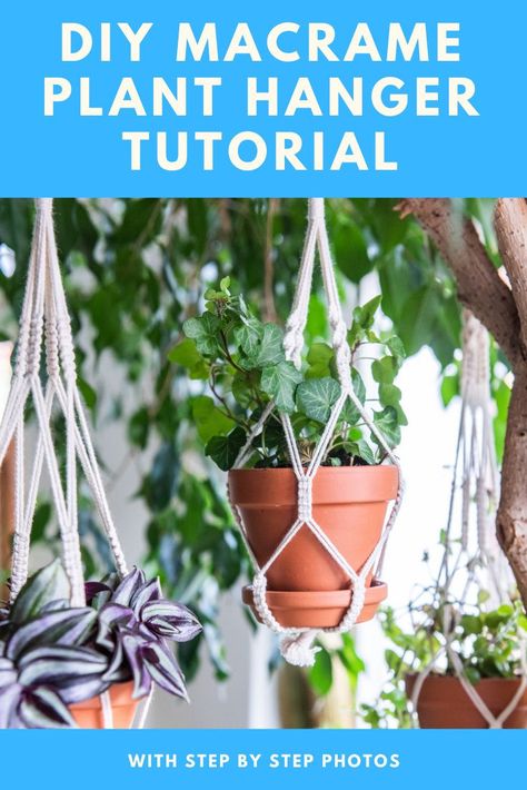 It's surprisingly easy to make your own macrame plant hanger. Here's how with step-by-step photos. Free Macrame Plant Hanger Patterns, Macrame Plant Hanger Free, Plarn Projects, Diy Macrame Plant Hanger Easy, Plant Macrame, Diy Macrame Plant Hanger Tutorials, Plant Hanger Tutorial, Chihuahua Facts, Playhouse Makeover