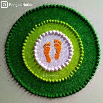 Green Rangoli Designs, Easy Rangoli For Kids, Easy Rangoli Ideas Simple, Very Easy Rangoli Designs Diwali, Rangoli For Kids, Rangoli Designs For Kids, Easy And Simple Rangoli Designs, Rangoli Easy Simple, Easy And Beautiful Rangoli