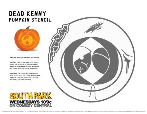 Dead kenny pumpkin carving stencil. Must use this halloween! <3 south park South Park Pumpkin, Southpark Kenny, Halloween Pumpkin Stencils, Pumpkin Carving Tools, Pumpkin Stencils, Halloween Pumpkin Carving Stencils, Pumkin Carving, Kenny South Park, Fake Candles