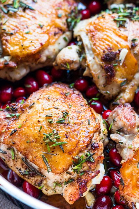 Herbed Cranberry Chicken - Elegant Cranberry Chicken Recipe Cranberry Balsamic Chicken, Chicken Recipe Thanksgiving, Christmas Chicken Thighs, Cranberry Chicken Thighs Baked, Cranberry Stuffed Chicken, Elegant Chicken Recipes, Whole Cranberry Recipes, Cranberry Chicken Breast, Cranberry Chicken Thighs