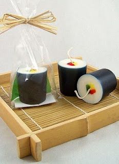 Sushi Candles, Candle Description, Sushi Box, Sushi Party, Candle Crafts, Candle Craft, Candle Art, Candle Party, Candle Shapes