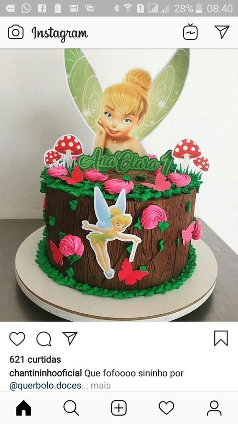 Tinkerbell Birthday Cakes, Disney Princess Birthday Cakes, Tinkerbell Cake, Tinkerbell And Friends, Tinkerbell Party, Princess Birthday Cake, Cool Cake Designs, Butter Icing, Adult Birthday Cakes