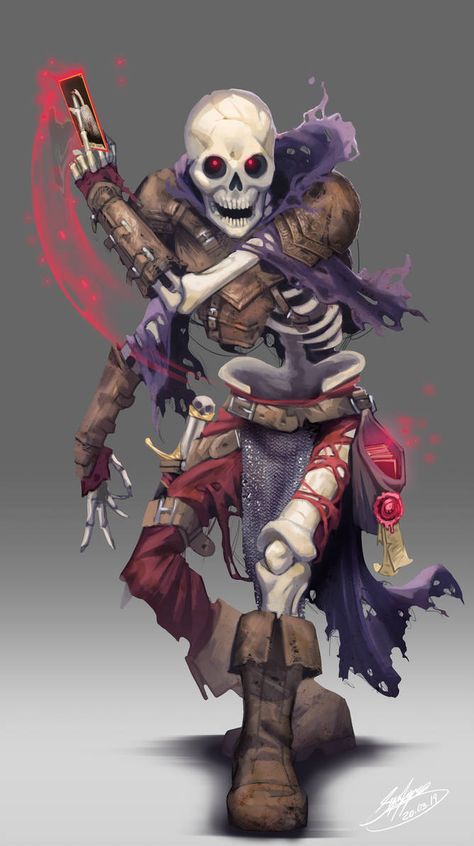 Skeleton Rpg, Skeleton Mage, Skeleton Character Design, Undead Character Design, Npc Rpg, Undead Warrior, 다크 판타지, Monster Concept Art, Dungeons And Dragons Characters